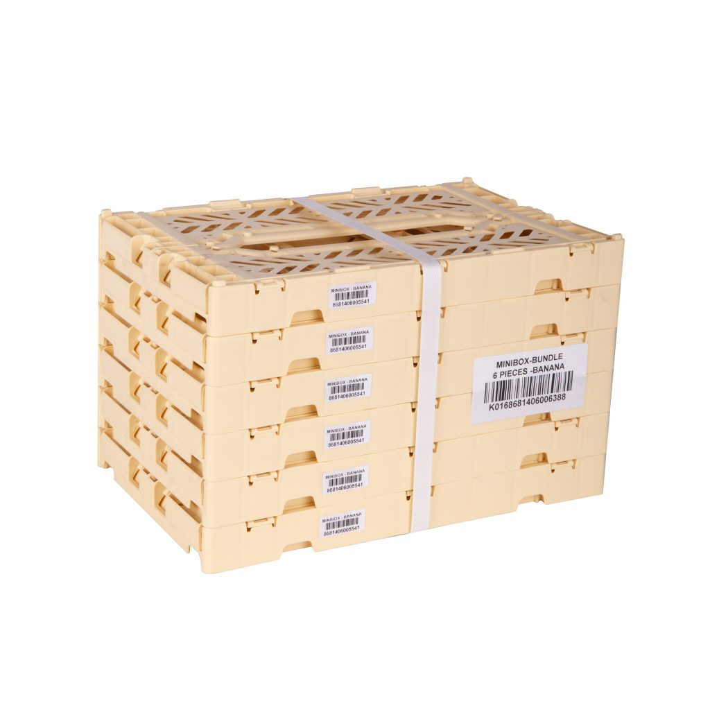 Aykasa Minibox Foldable Crate - Banana - 6 PIECES BUNDLE