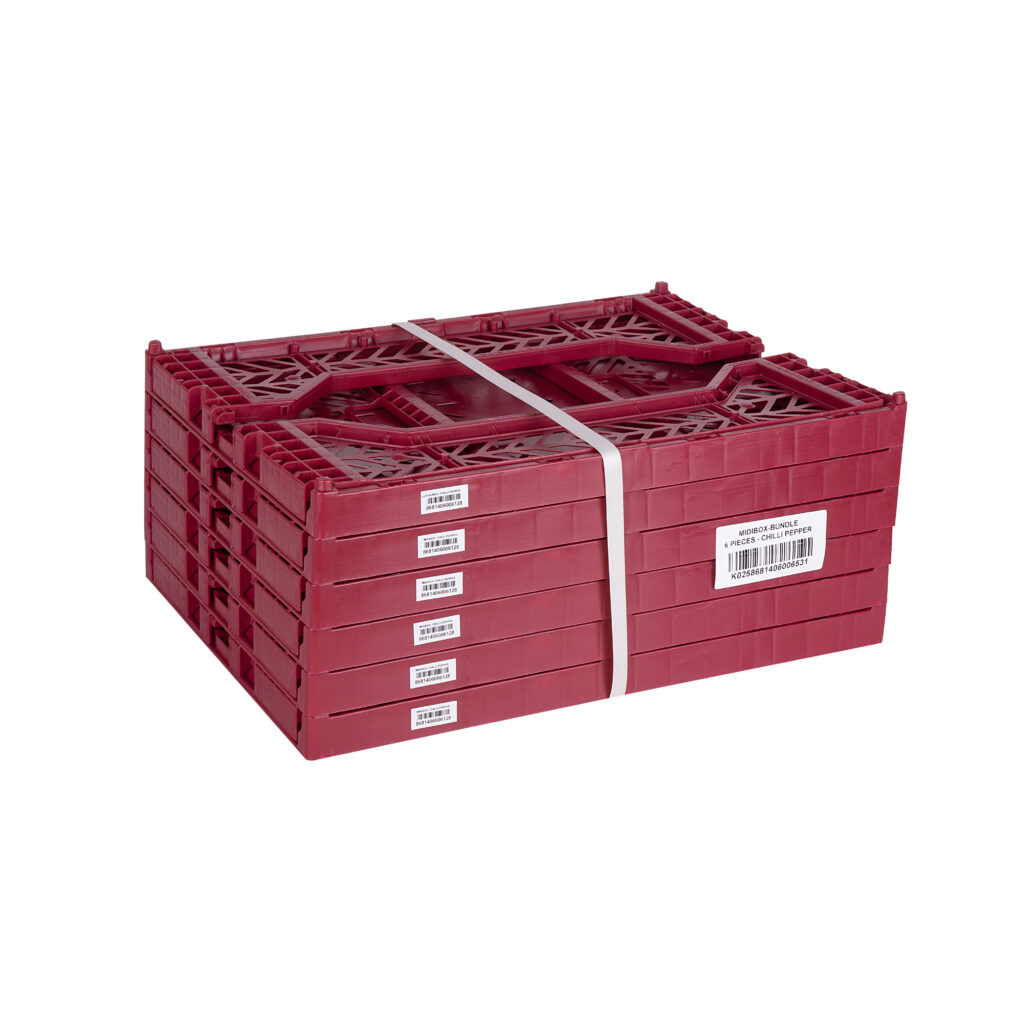 Aykasa Midibox Foldable Crate - Chilli Pepper - 6 PCS BUNDLE