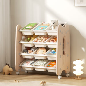 Gergerland Kids Storage Organizer 12 Storage Bins - Latte Color