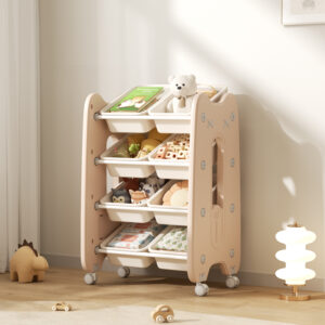 Gergerland Kids Storage Organizer 8 Storage Bins - Latte Color