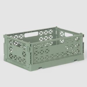 Gergerland Superior Collapsible Crate - Size 1 - Almond Green - 6 pieces Bundle