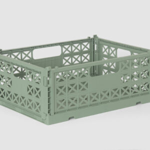 Gergerland Superior Collapsible Crate - Size 2 - Almond Green - 6 pieces Bundle