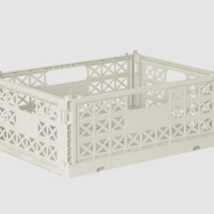 Gergerland Superior Collapsible Crate - Size 2 - Light Gray - 6 pieces Bundle